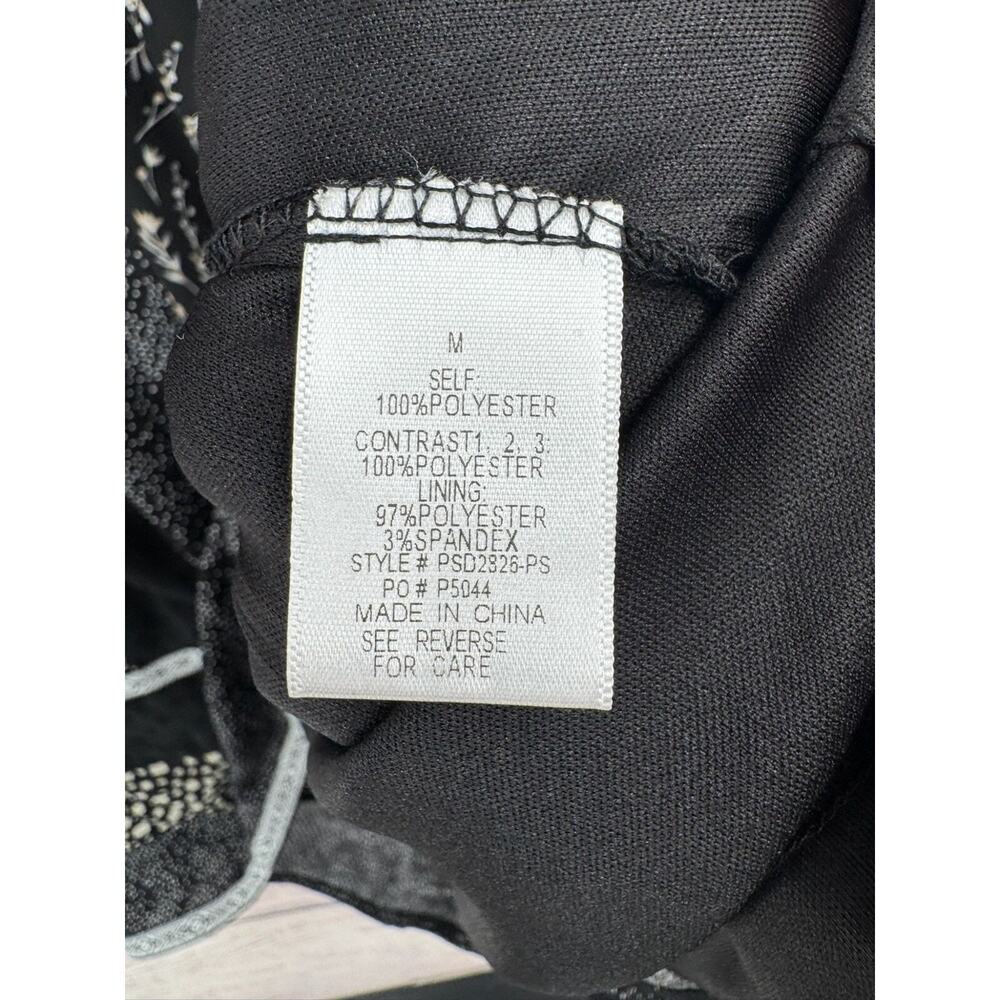 Piper & Scoot Multi Print Lace Trimmed A-Line Dress Women's Medium Black/White‎ - Picture 9 of 12
